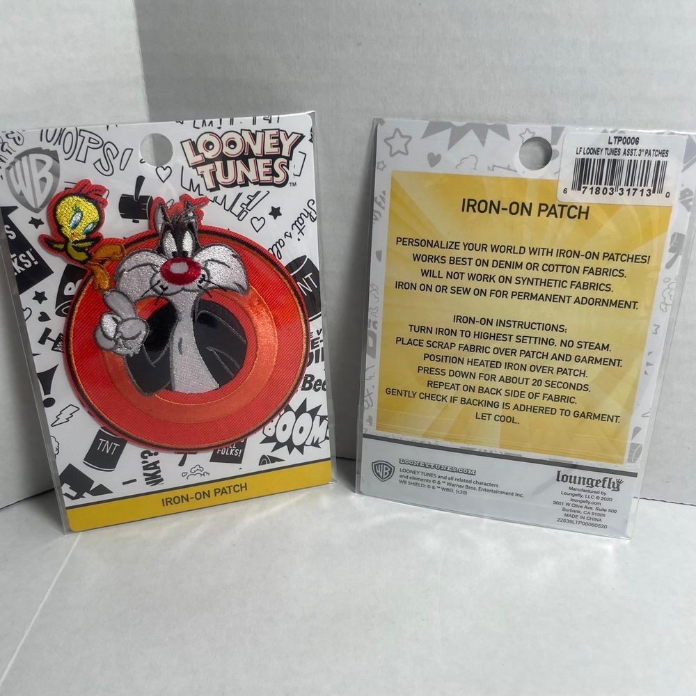 ANY IRON ON PATCH 6/$40 BUNDLE 
LOUNGEFLY LOONEY TUNES Sylvester and Tweety BNIP